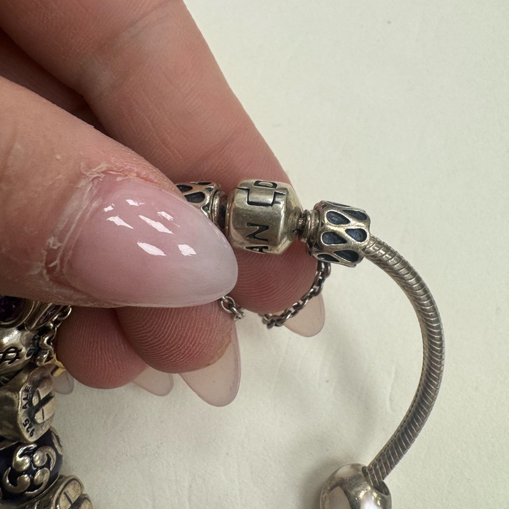 Authentic Vintage Sterling Silver PANDORA Charm Bracelet 6.5" Wrist 52.2g - Picture 16 of 16